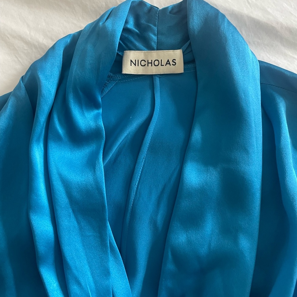 Nicholas Women's Blue Satin Robe